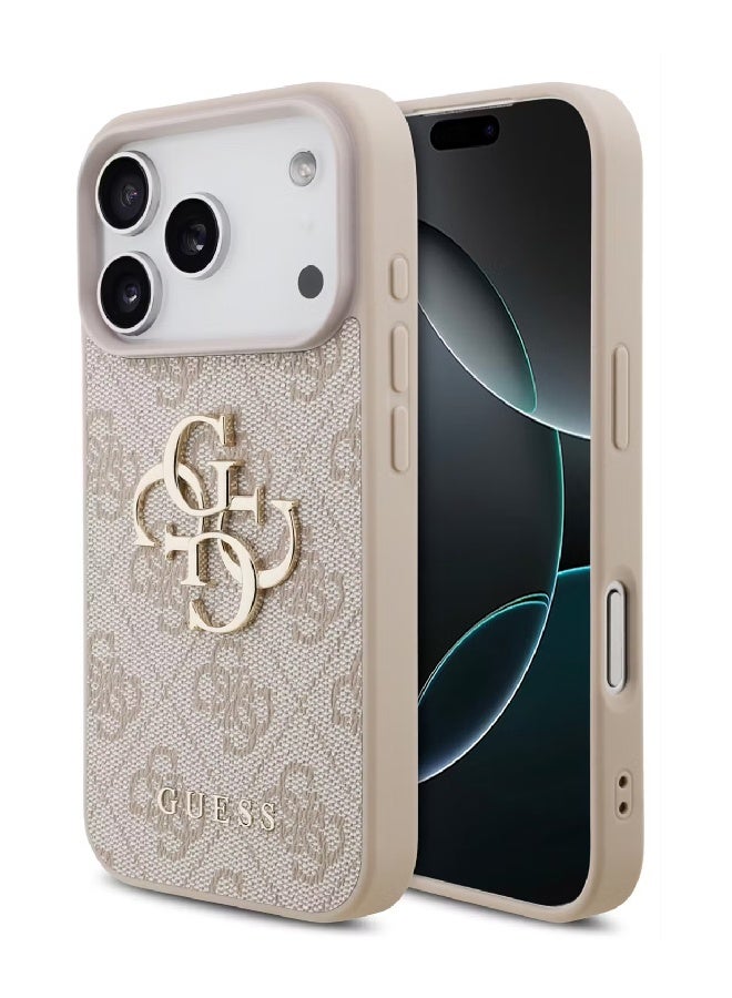 Guess PU Leather Case with Big 4G & Classic Logo for iPhone 17 Pro Max - Pink - Image 1